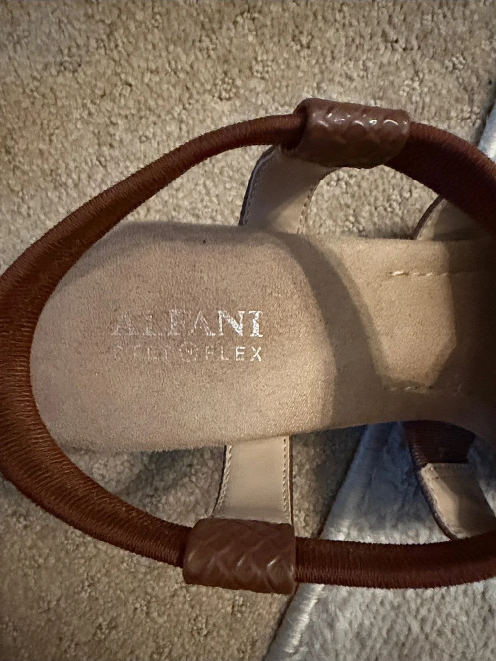 Alfani Brown Wedge Sandals with gold-tone Ring Accent